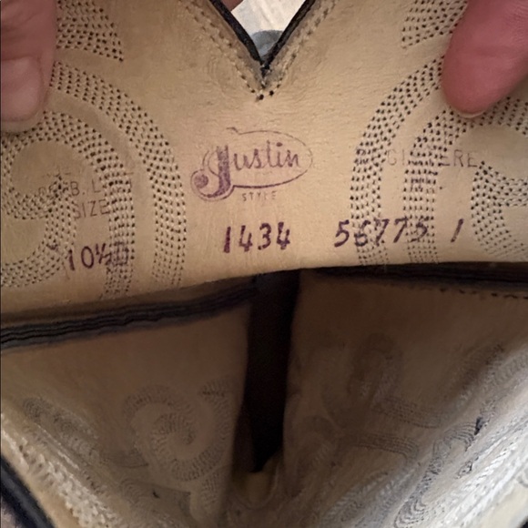 Justin Mens boots sz 10.5 D Style 1434 Western leather rodeo mid calf Black - Picture 2 of 7